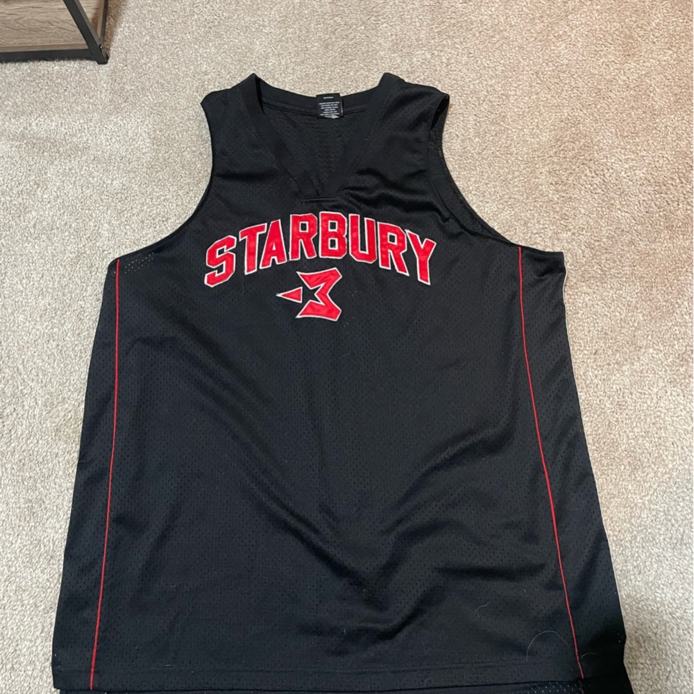 Starbury Black Tank Top with Red Logo